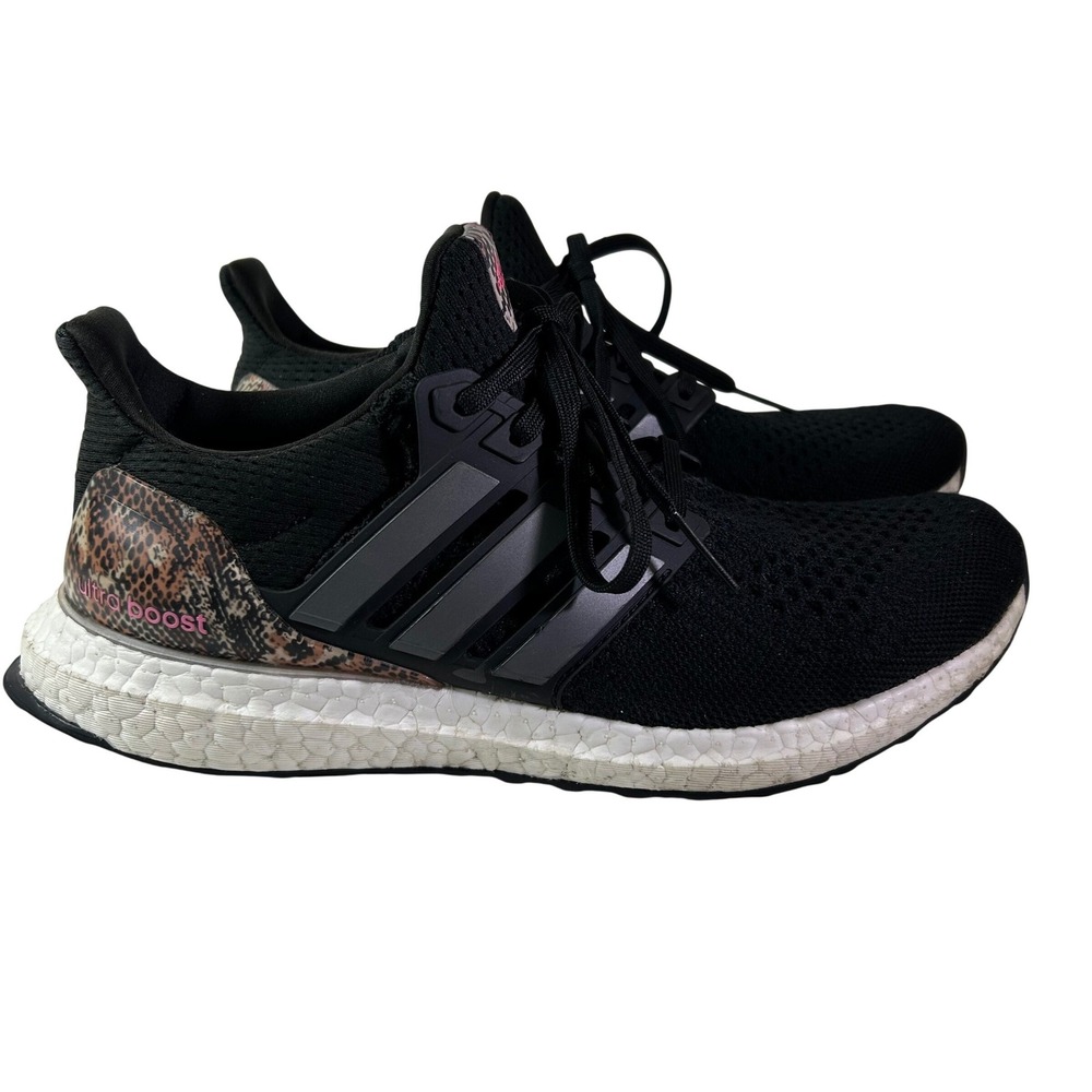 Adidas Ultraboost 1.0 Black Leopard Print Pink ID4373 Women Running Shoes Size 8